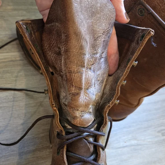 Cool Brown Leather Stylish Women's Boots Size 9 1/2 Distressed Cowboy Fringe - Picture 12 of 12